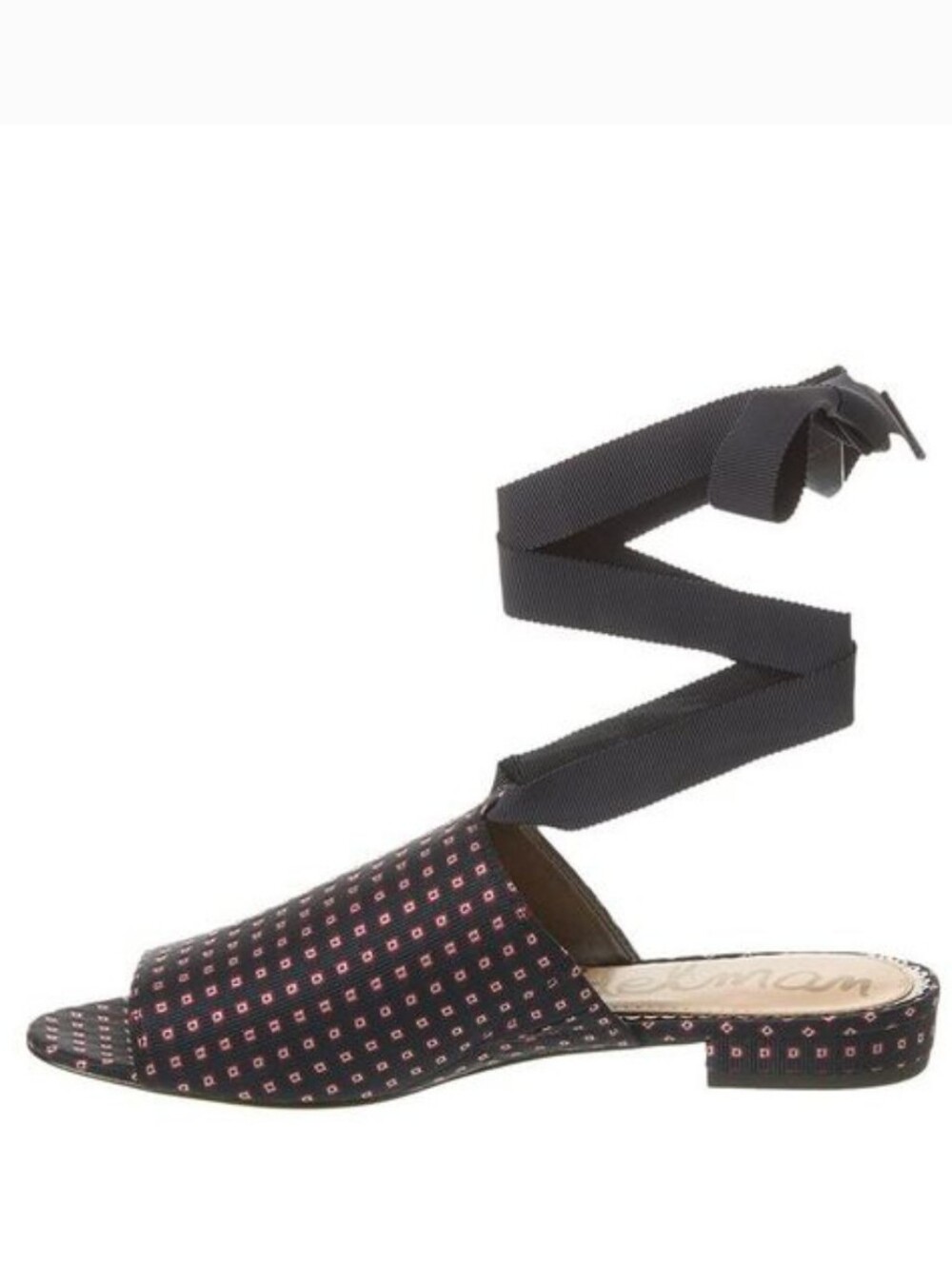 New w/o Box Sam Edelman Theodora Geo Print Lace-Up Open Toe Flat Mules Size 8